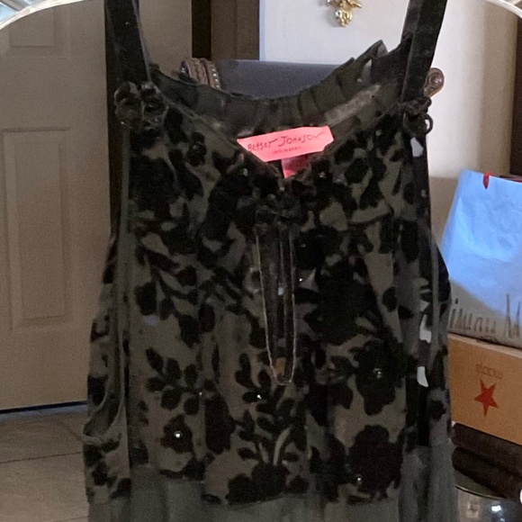 Betsey Johnson Intimates Sheer Velvet Black Babydoll Chemise Slip M Y2K - Picture 7 of 7